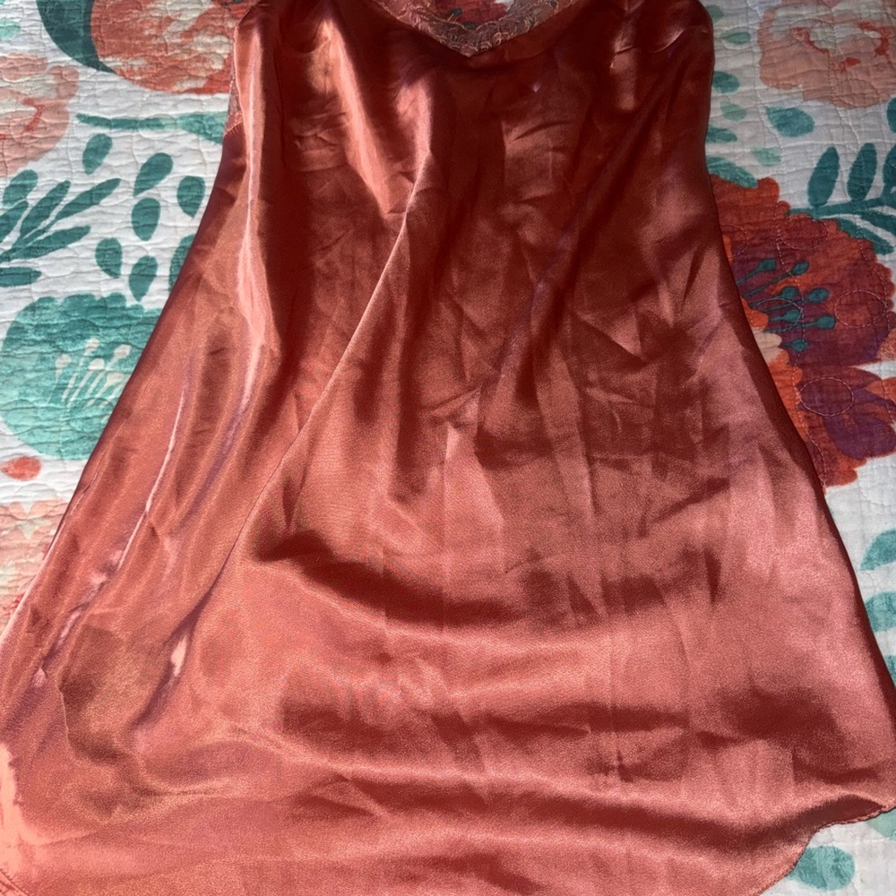 Victoria's Secret Satin Chemise in Copper Rust